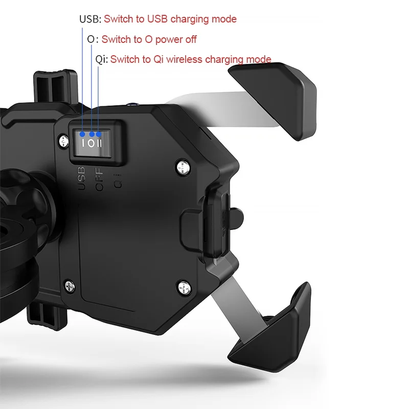 15w wireless charger motorcycle phone holder qc3 0 usb charging phone bracket 360 rotation mtb bike mount for iphone xiaomi free global shipping