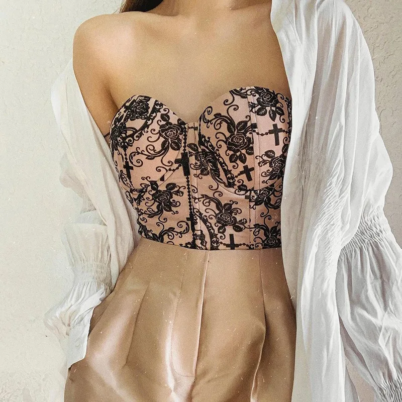 

Mall Goth Dark Academia Gothic Women Camis Vintage Harajuku Grunge Sexy Crop Tops Backless Lace Patchowrk Summer Streetwear y2k