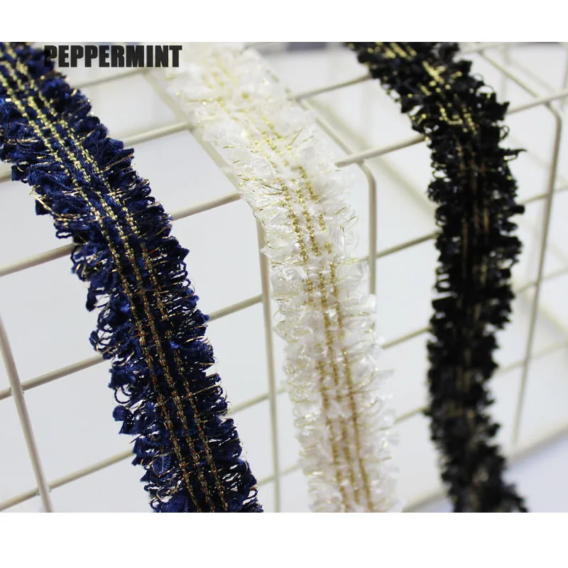 Твидовая ткань 2 ярда лента см золотая жаккардовая кружевная отделка для