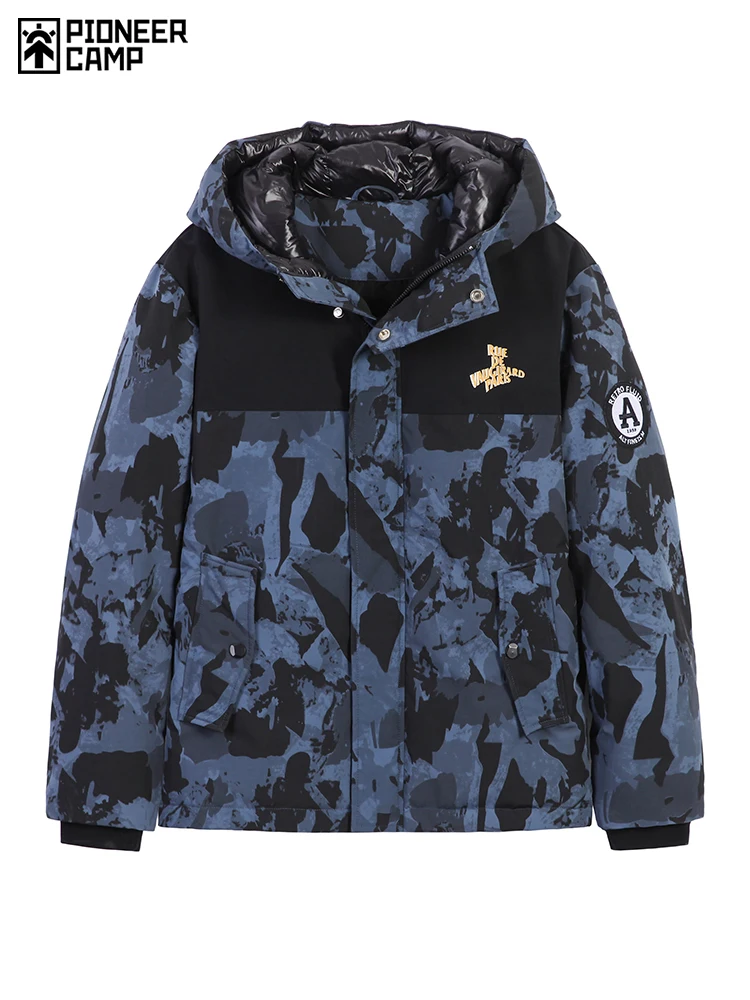 

Pioneer Camp Duck Down Jacket Men Youth Winter Hooded Anorak Tactical Male Goose Camo Parkas For Canada Jacket AYR907402