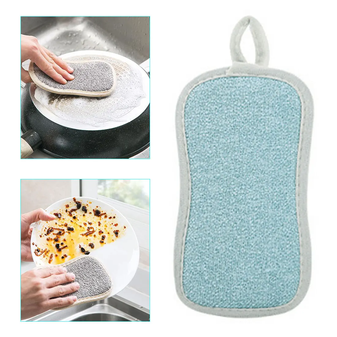 

Kitchen cleaning cloth Degreasing wipes dishwashing brush Double-sided antibacterial bamboo fiber sponge dish cleaning supplies