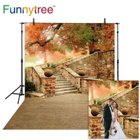 funnytree background backdrops autumn tree vintage stairs outdoor photography photocall photophone vinyl fond photo studio