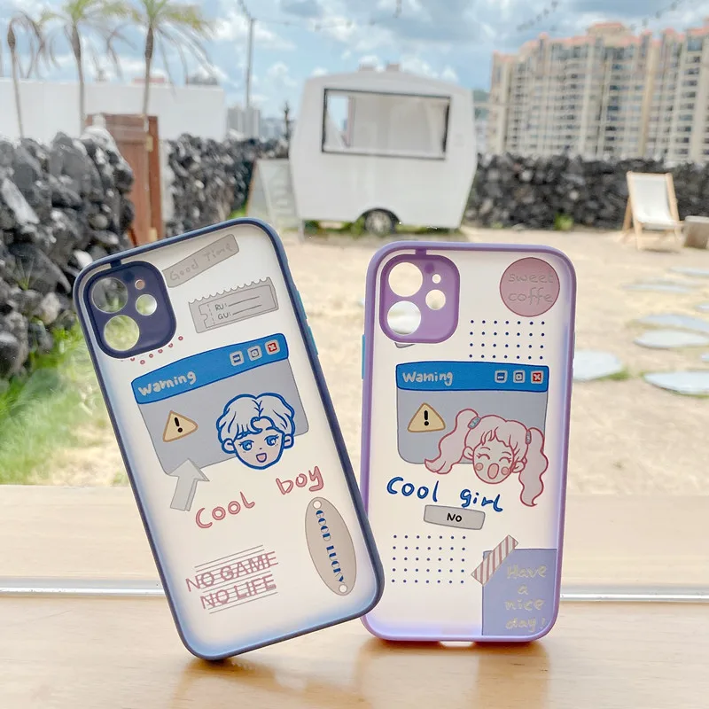 

Cute Cartoon couple boys and girls Phone Case For iPhone 11 Pro Max case Silicone cover for iPhone XS MAX XR X 7 8 Plus SE Case