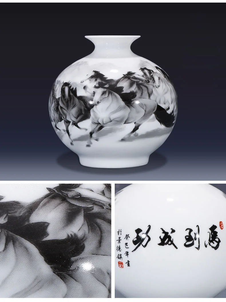 Высококачественные круглые фарфоровые вазы Цзиндэчжэнь с рисунком цветов