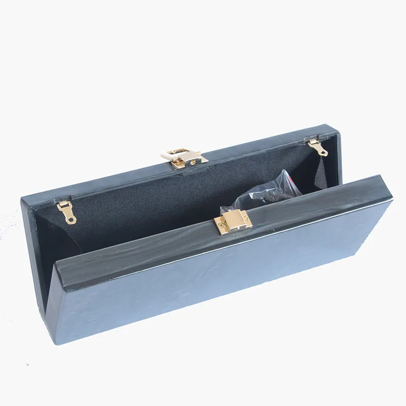 Жемчужные черные длинные женские модные акриловые сумки через плечо с маленьким