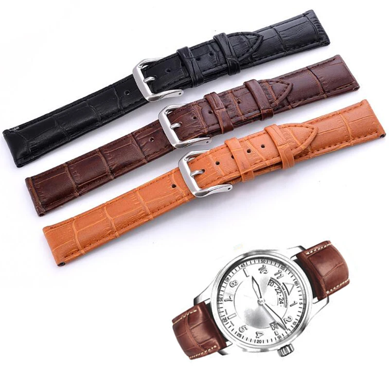 12/14/16/18/20/22mm Genuine Leather Watch Strap Band Belt Watchbands Accessories | Наручные часы