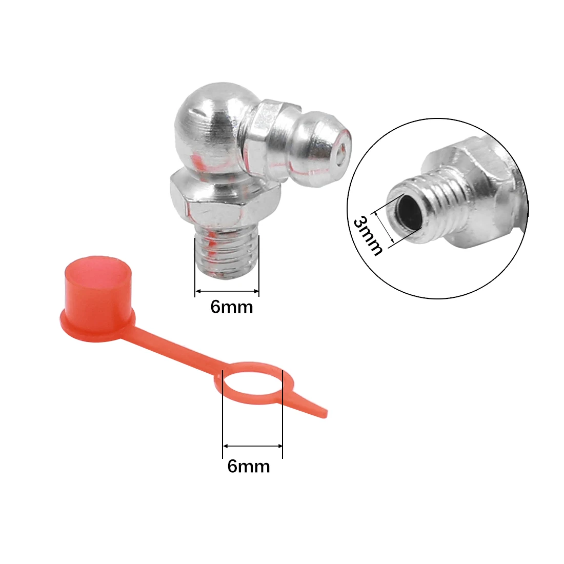 5-30 комплект фитинги для ниппеля из железа и цинка M6 прямая/45/90 градусов С