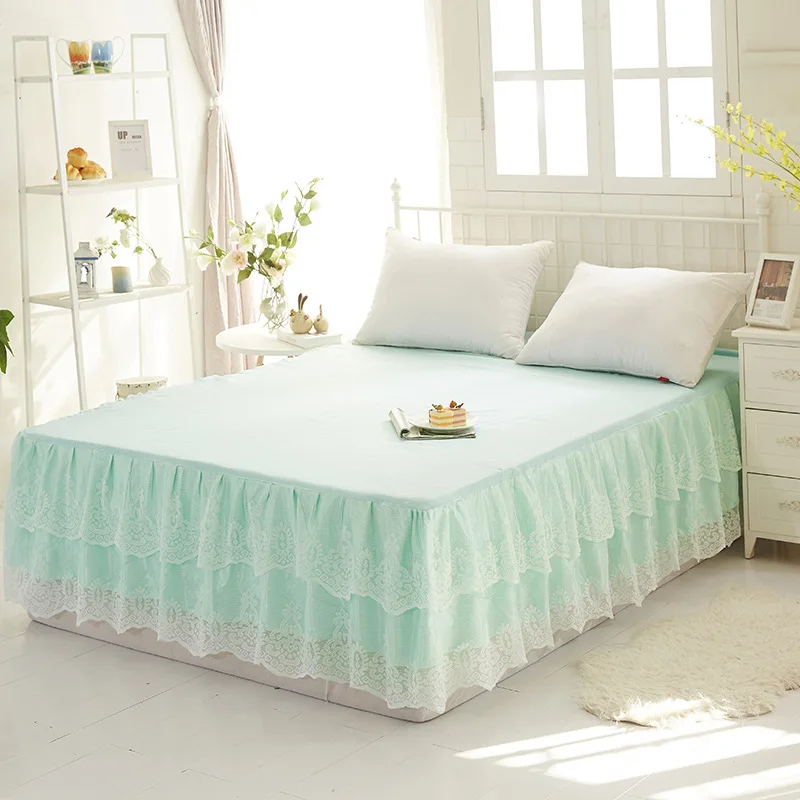 colour 2 Dreampatar нежное кружево с удобным розовым/фиолетовым/зеленым мягким моющимся слоем сплошной цвет фиксированная кровать крышка BY158A - Цвет: colour 2