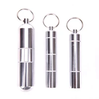new mini waterproof capsule seal bottle stainless steel outdoor survival pill box container capsule pill bottle tank