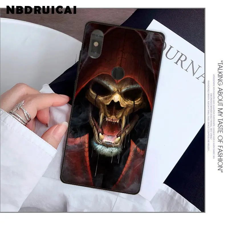 

NBDRUICAI Grim Reaper Skull Skeleton Luxury Hybrid Phone Case Cover for Xiaomi 8 9 se 5X Redmi 6pro 6A 4X 7 5plus note 5 7 6pro