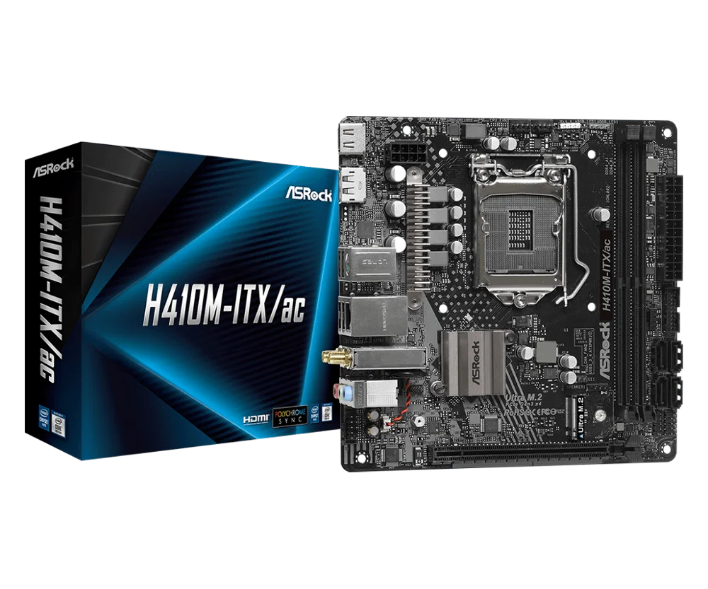 Материнская плата ASRock с поддержкой DDR4 2933 МГц чипсет Intel H410 4 * SATA 6 USB 3 1 PCIe 0x16 HDMI/ DP LGA