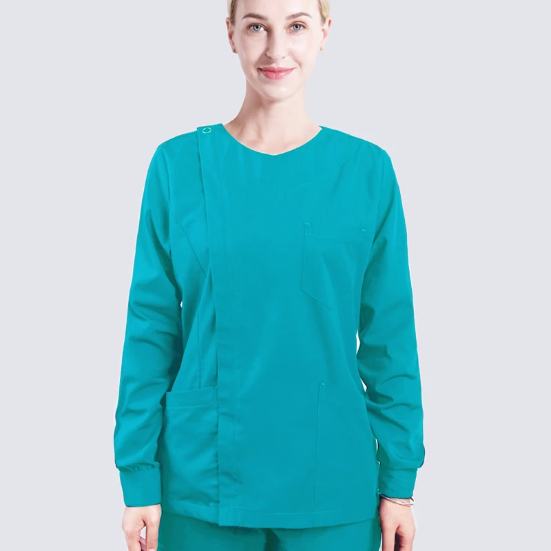 Женский комплект с длинными рукавами модная открытая спереди медицинская форма