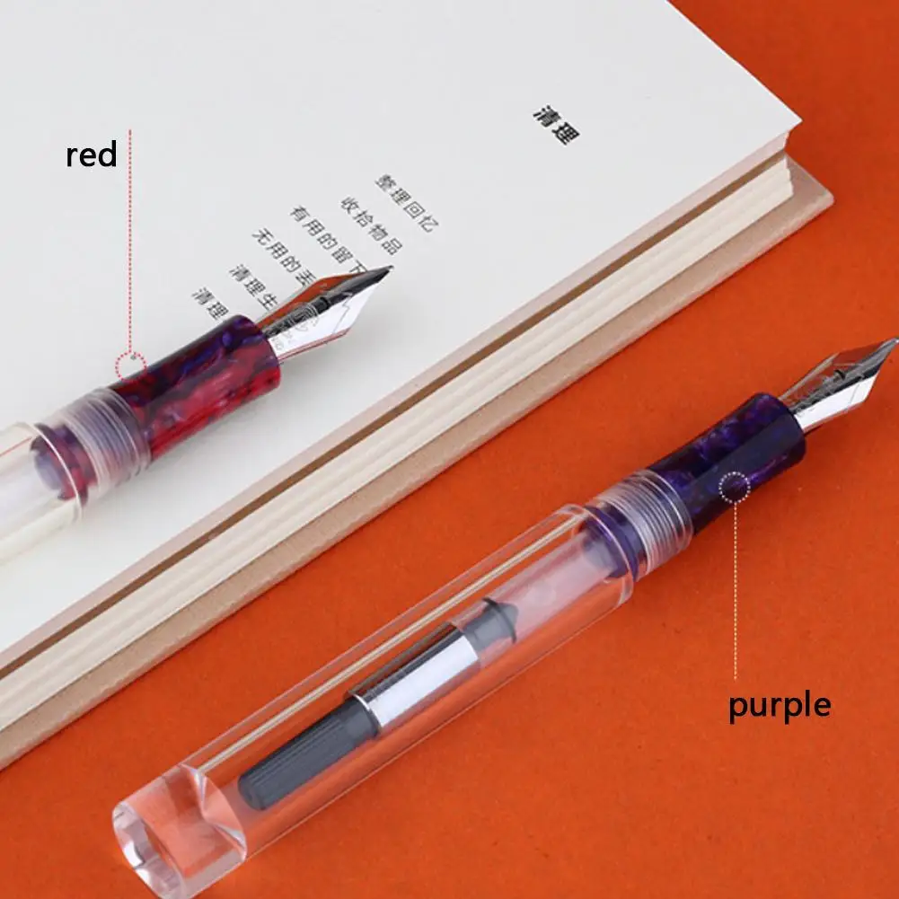 NEW C1 Dropper Fountain Pen Fully Transparent Large-Capacity Fine Gift Fashion Ink Two-color Iridium random Storing E2H3 |