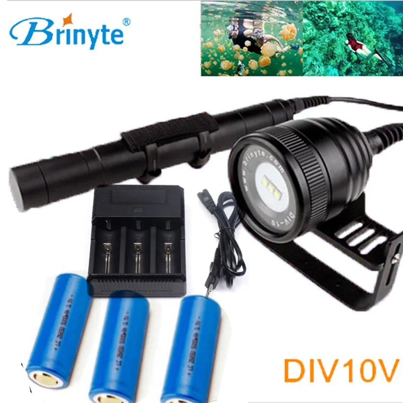 Brinyte DIV10V светодиодный видео/фото свет CREE XML2 3000лм подводный Электрический фонарик