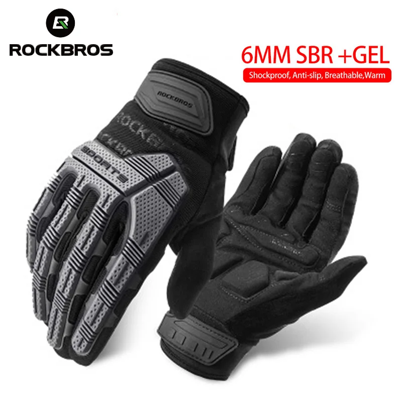 Велосипедные перчатки ROCKBROS для мужчин и женщин утолщенные ударопрочные Гелевые