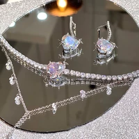 mengjiqiao korean fashion colorful crystal heart hoop earrings for women girls elegant star light zircon pendientes jewelry