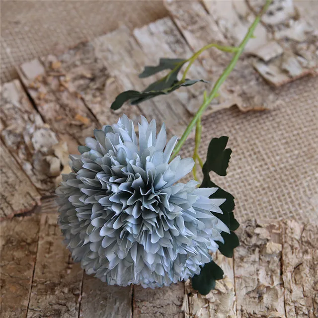 DIYartificial silk Одуванчик цветок мяч дома спальня стол искусственный цветок для декорирования Свадебная рука держащая цветок подарок на день рождения 1 шт - Цвет: Retro blue