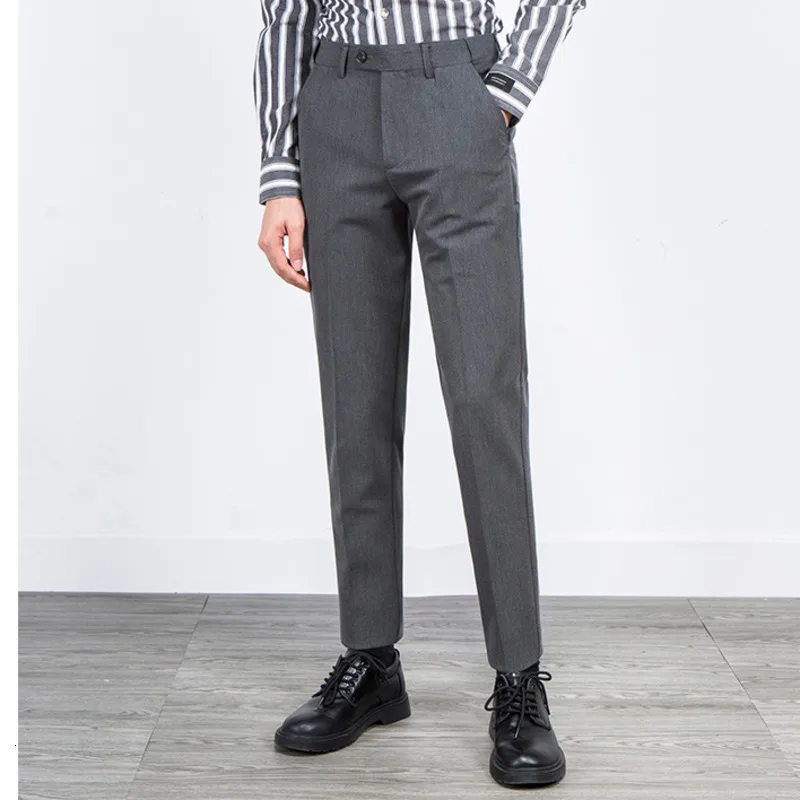 EWQ / Casual Men's Suit Pants 2020 Spring Fashion New Trousers Self-cultivation Solid Color Slim With Pockets 9Y0069 | Мужская