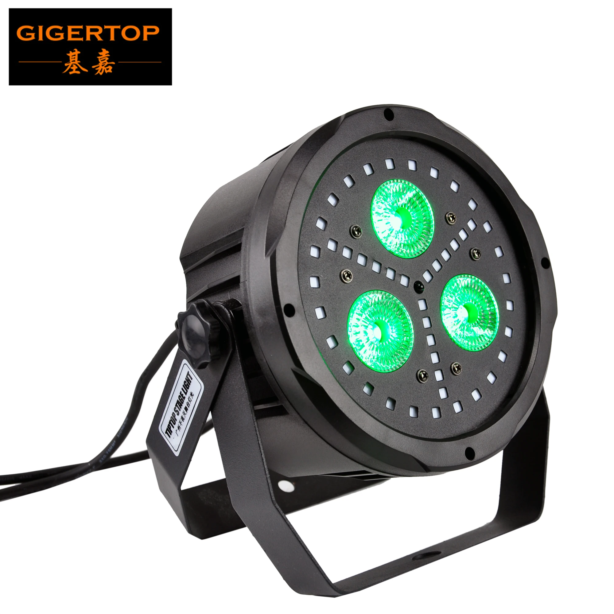 Цветной плоский светодиодный светильник TIPTOP с 2 эффектами 3x18 Вт RGBWA + UV 6 в 1 45