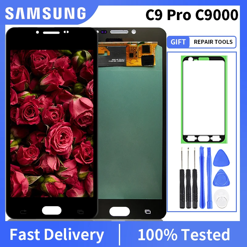 

5,8 5.5 "OLED для Samsung Galaxy C9 C9PRO ЖК C9000 дисплей, сенсорный экран, дигитайзер, для сборки, для C900 дисплей в сборе с подарком