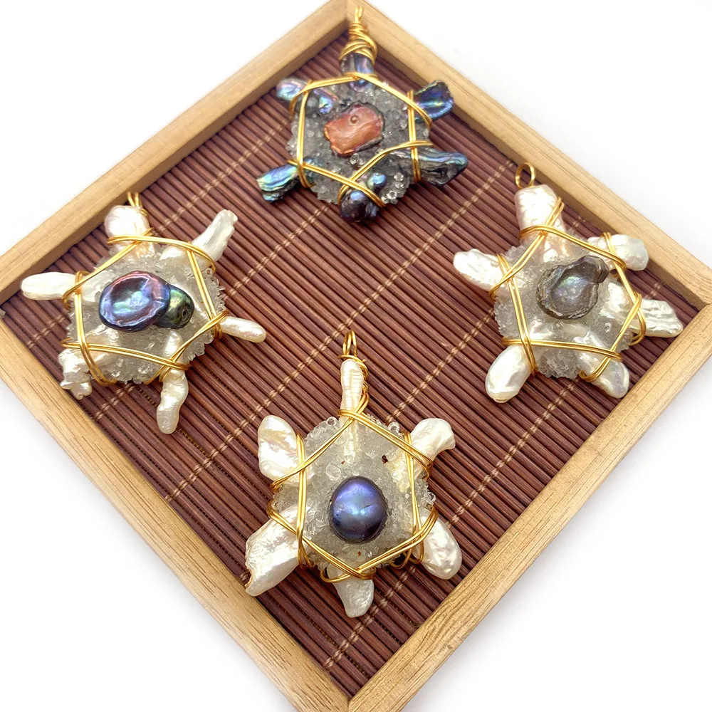 

New Natural Freshwater Pearl Irregular Shaped Crystal Winding Pearl Fashion Exquisite Pendant DIY Necklace Bracelet Accessories