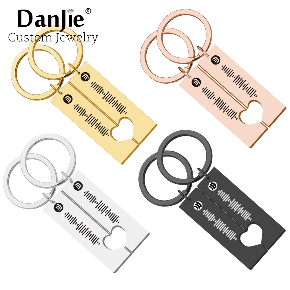 Персонализированный Музыкальный Брелок с кодом комплект для женщин и мужчин