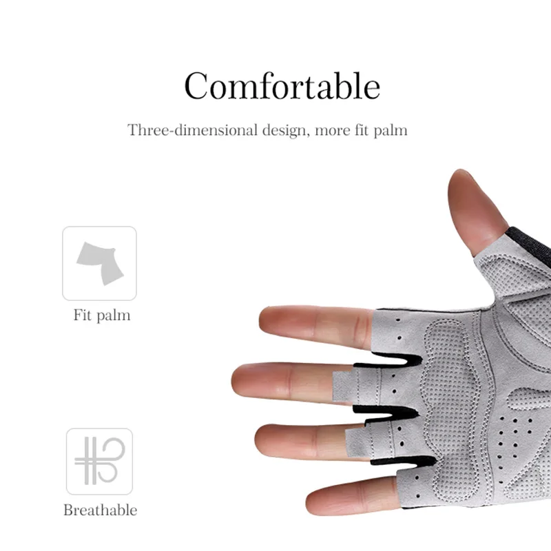 ROCKBROS Cycling Anti-slip Anti-sweat Men Women Half Finger Gloves Breathable Anti-shock Sports MTB Bike Bicycle Glove | Спорт и