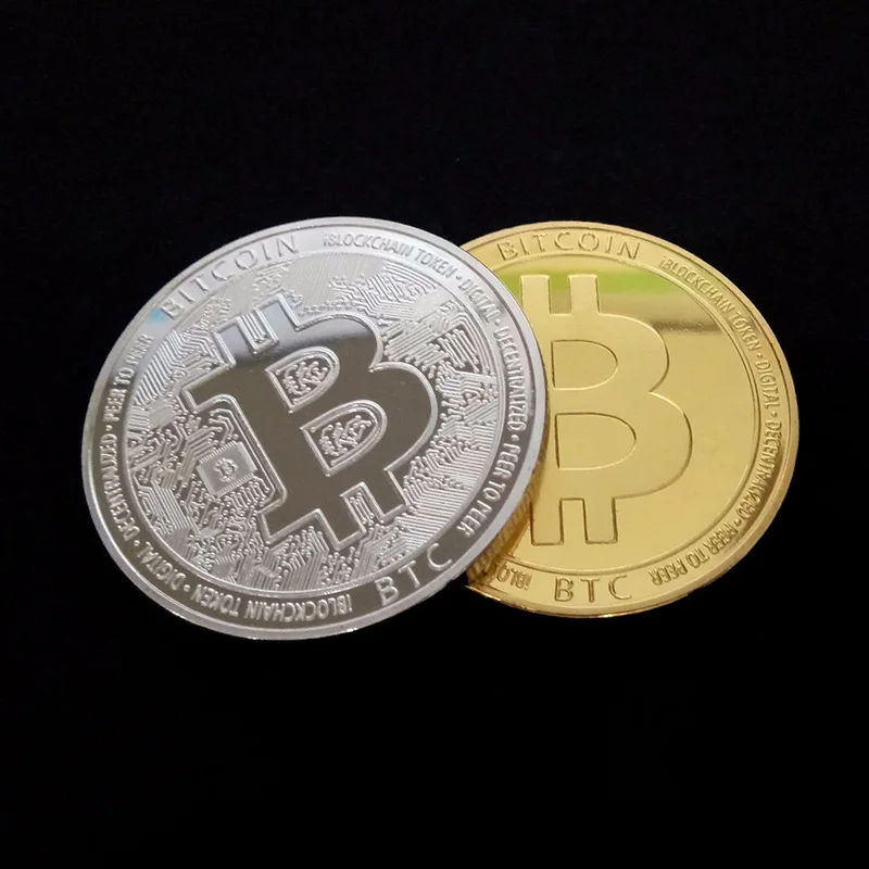 Биткоин монета криптовалюта художественная коллекция Позолоченные физические