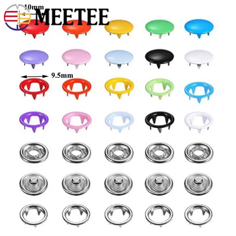 Meetee 100/200 комплектов DIY аксессуары для шитья 10 мм сплошная пятизубчатая Кнопка 9 5
