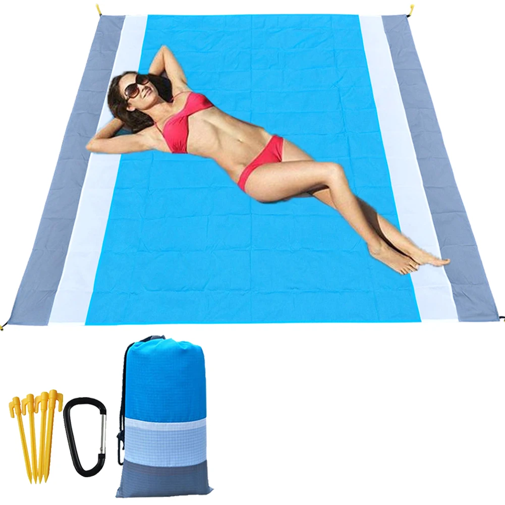 

2x2.1m Waterproof Pocket Beach Blanket Folding Camping Mat Mattress Portable Lightweight Mat Outdoor Picnic Mat Sand Beach Mat