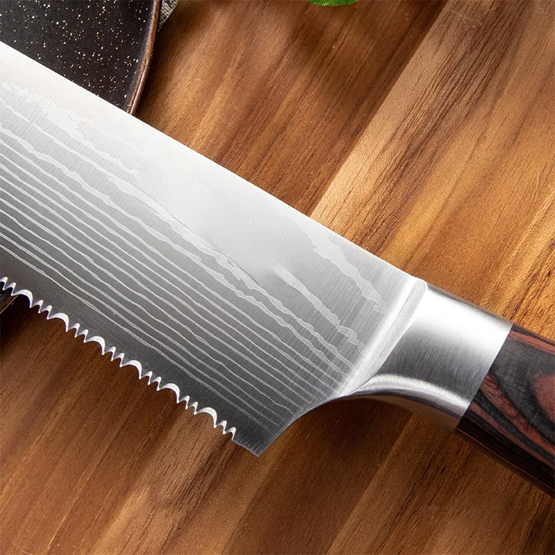 Нож для замороженного мяса кухонный зубчатый шеф-нож хлеба фруктов резки из