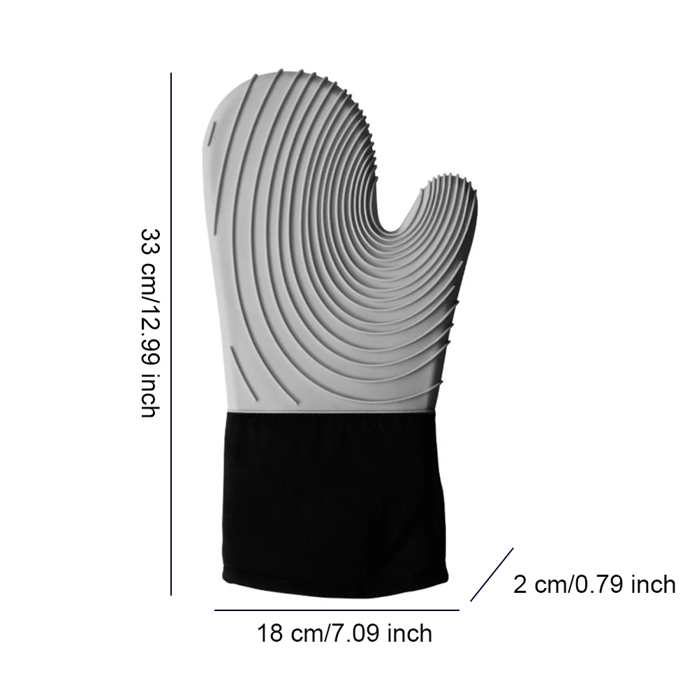 

2PCS BBQ Gloves High Temperature Resistance Oven Mitts 500 800 Degrees Fireproof Barbecue Heat Insulation Microwave Gloves
