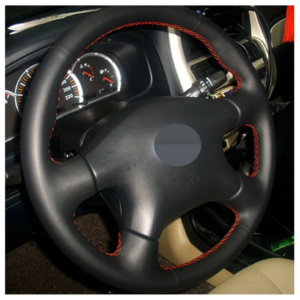DIY черная кожаная крышка рулевого колеса для Renault samsung SM3 Nissan Almera N16 Pathfinder Primera Paladin старый XTrail 2001-2006