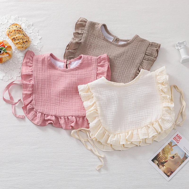 Baberos de gasa de muselina de algod&oacute;n para beb&eacute;s, toalla triangular ajustable para reci&eacute;n nacidos, Saliva, babero para ni&ntilde;os peque&ntilde;os, bufanda de tela para eructar, regalo para Baby Shower-0