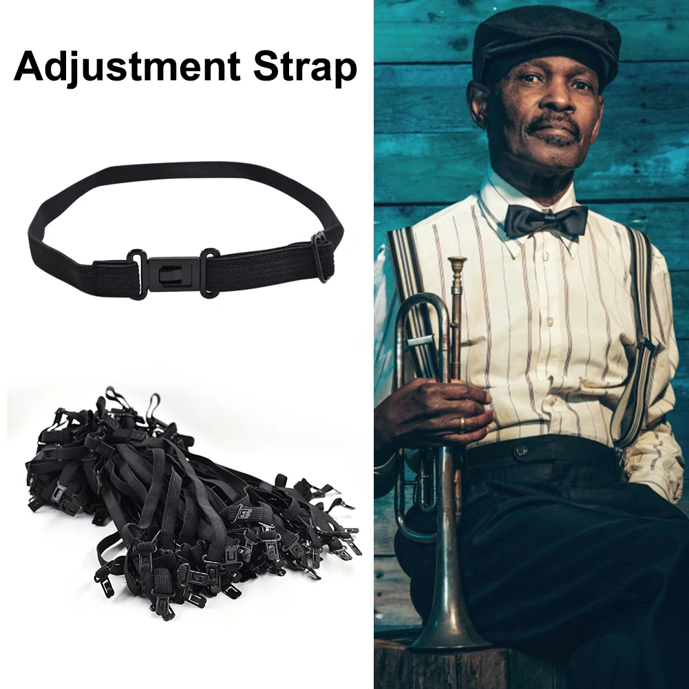 

10pcs Mens Women DIY Elastic Bowknot Bow Tie Strap Adjustable Replacement Lengthened Extender With Buckle Colour Black thrifty