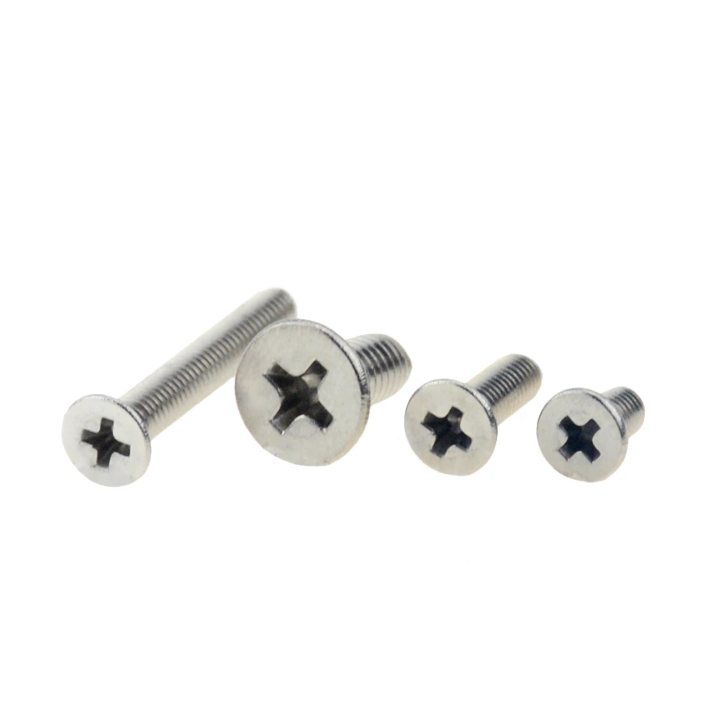 100pcs/Lot GB819 M3x8 mm M3*8 304 Stainless Steel flat head cross Countersunk screw | Обустройство дома