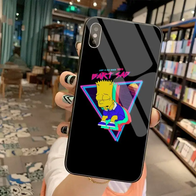 

HPCHCJHM Funny Homer J.Simpson Custom Photo Phone Case Tempered Glass For iPhone 11 Pro XR XS MAX 8 X 7 6S 6 Plus SE 2020 case