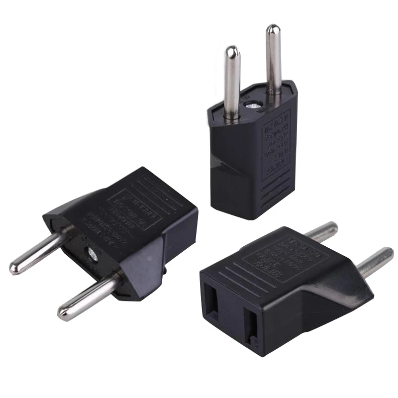 

Black Power Plug Converter Travel Adapter US to EU Plug Converter Power Sockets AC Outlet High Power Converter Safe Plugs