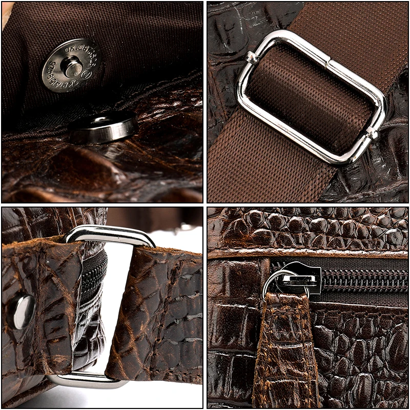 

WESTAL mens bag leather shoulder bags for men genuine leather men's shoulder bag cocrodile design messenger crossbody bags male