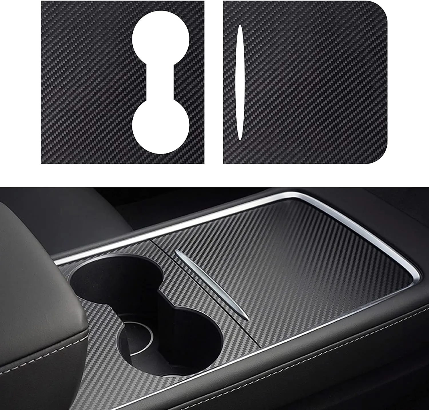 

For Tesla Model 3 Model Y 2021 Center Console Wrap Kit Console Cover Interior Decoration Wrap Kit For Tesla Accessories