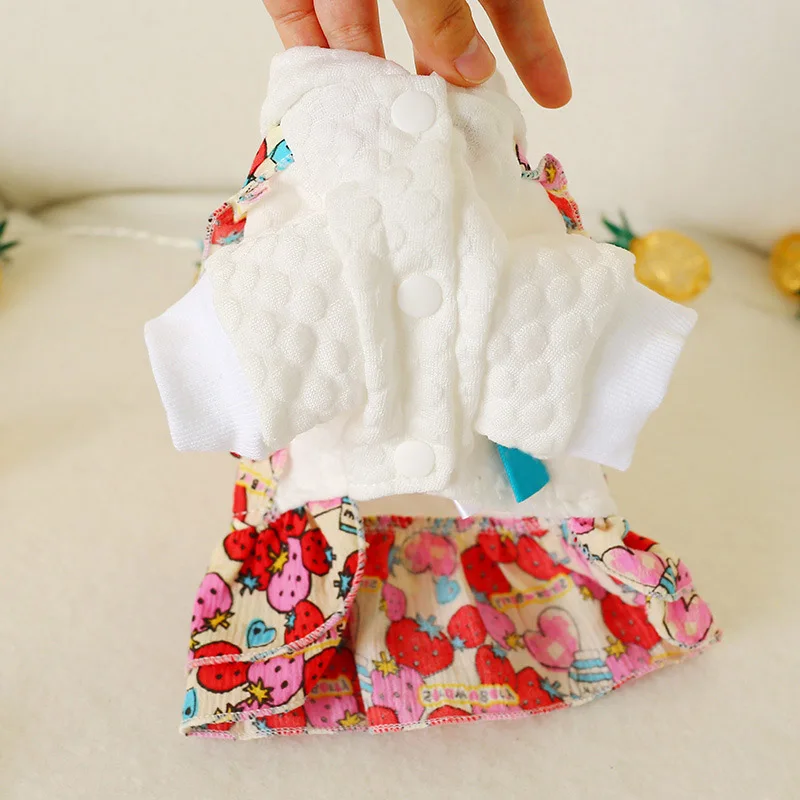 Клубника милый наряд для маленьких собачек девочек галстук Собаки Одежда