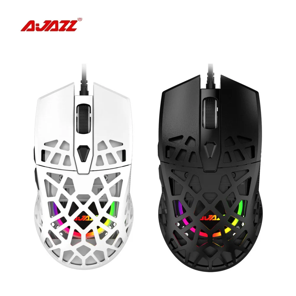

Игровая мышь AJAZZ AJ339, легкая, симметричная, эргономичная, с сотовой подсветкой, 6 передач, 6200 DPI