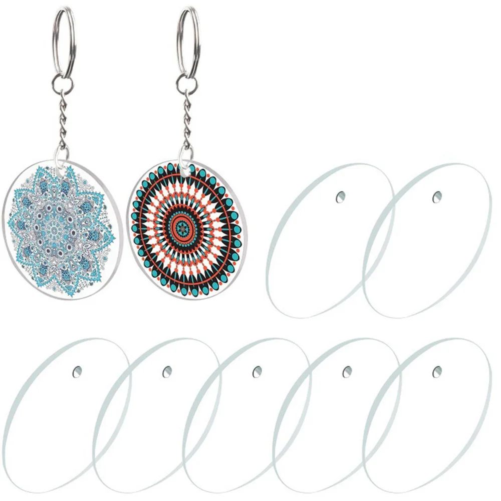 

Keychain Blanks Acrylic Round Blank Discs Transparent Keychainscrafts Keyring Disk Clear Circle