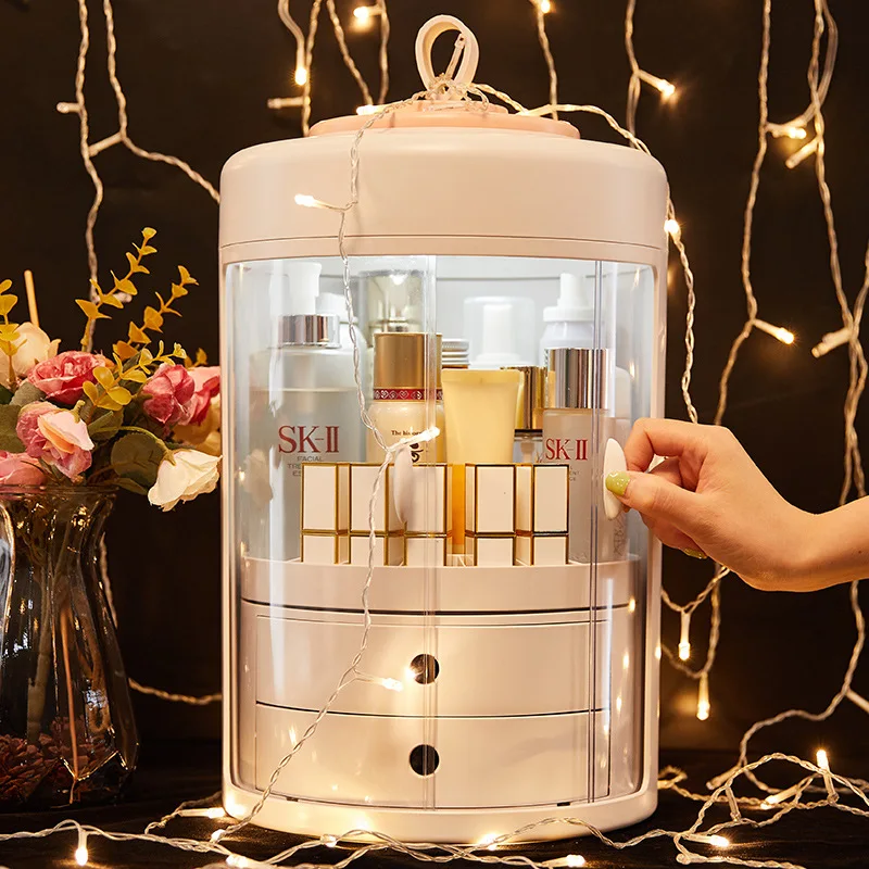 360 Вращающийся ящик для хранения косметики держатель кистей настольный