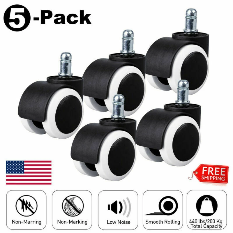 Колесики для офисных стульев резиновые запасные колеса деревянного пола 7/16
