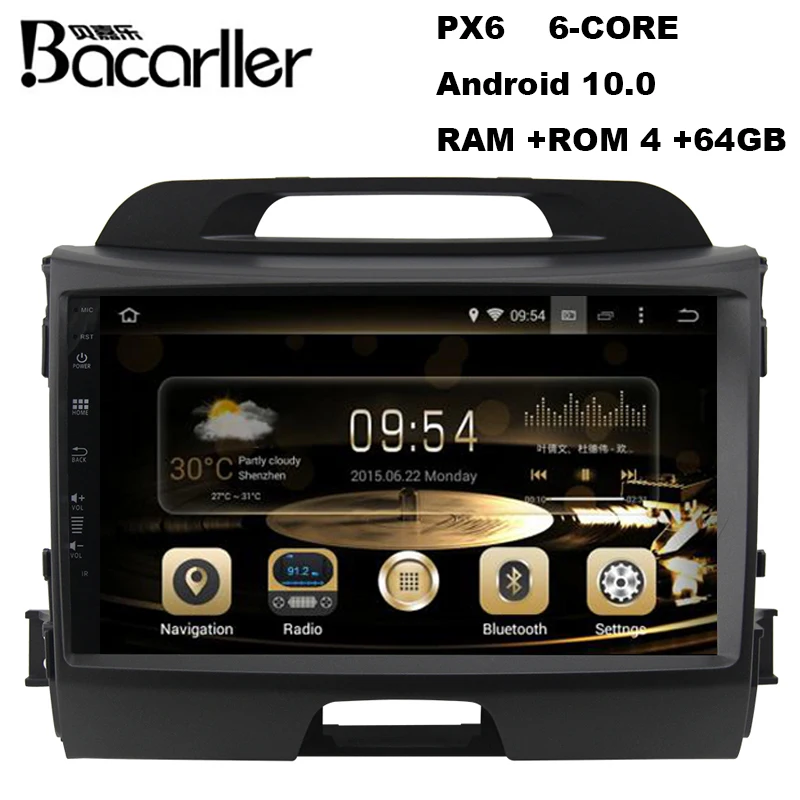 Автомобильный мультимедийный плеер PX6 Android 10 dvd для KIA sportage 2011 2012 2013 2014 2015 головное