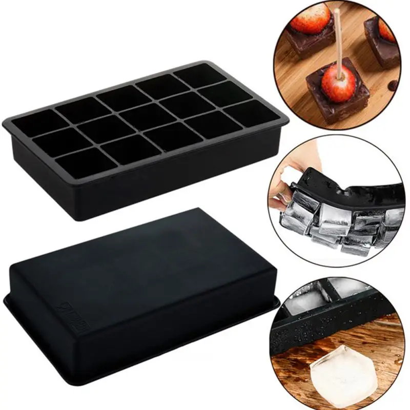 15 ячеек форма для льда гигантские большие силиконовые формы квадратный лоток