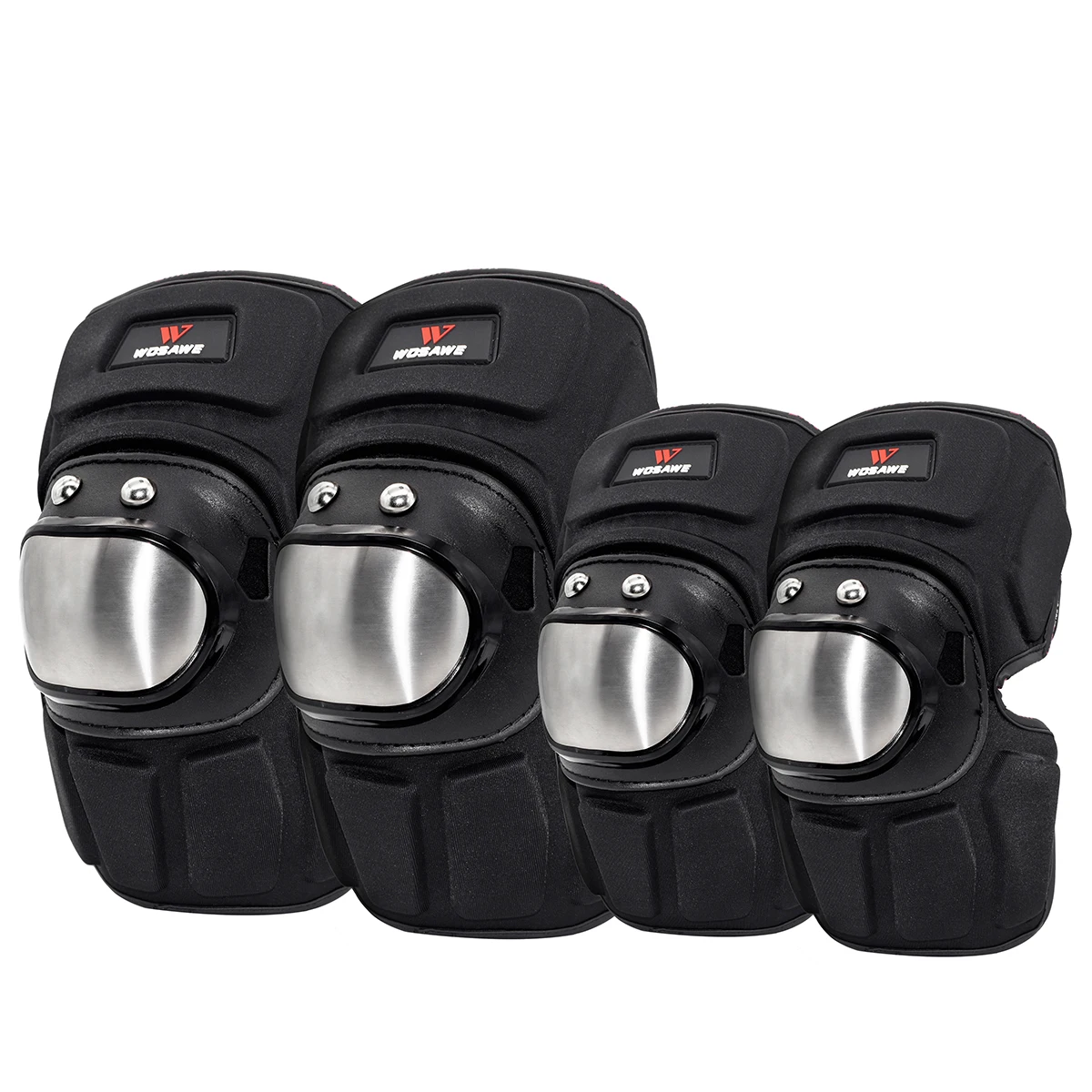 4PCS Set WOSAWE регулируемые ремни спортивные наколенники EVA протектор для велоспорта мотоцикла лыж сноуборд велосипед волейбол поддержка - Цвет: 4PCS Set