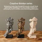 Скандинавская простая абстрактная скульптура, фигурка, украшения, молчание-это золото, современное искусство, декор из смолы, аксессуары для украшения офиса и дома