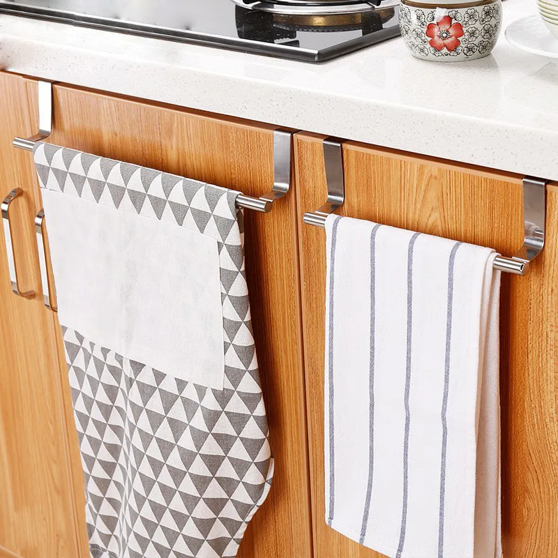 

Kitchen Towel Holder Wall Mounted Kitchen Racks Cabinet Shelf Towel Racks Towel Hanger Door Hook Kitchen Organizer Accessories